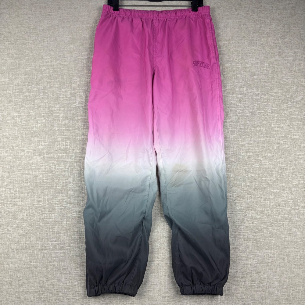 Supreme Gradient Track Pants Pink White Grey Ombre Nylon Joggers Mens Small